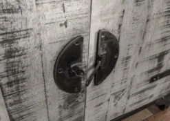 Scaffale In Legno Di Mango 92x40x183 Grigio Scuro Laccato TOKYO -Massivmoebel24 09 350 678 1009 4