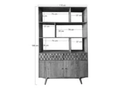 Scaffale In Legno Di Acacia 115x42x185 Acacia Naturale Laccato MOSAYK #104 -Massivmoebel24 09 350 689 0104 8