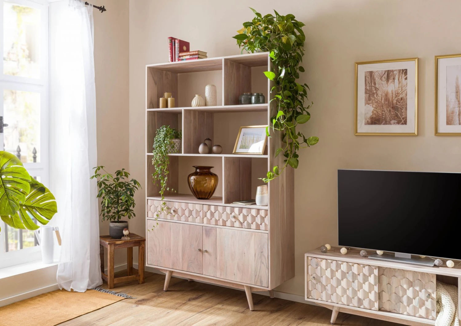 Scaffale In Legno Di Acacia 115x42x185 Bianco Laccato MOSAYK #204 3 Scaffale In Legno Di Acacia 115x42x185 Bianco Laccato MOSAYK #204