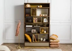 CHICAGO #111 Scaffale In Legno Di Mango - Oliato / Marrone 111x40x193