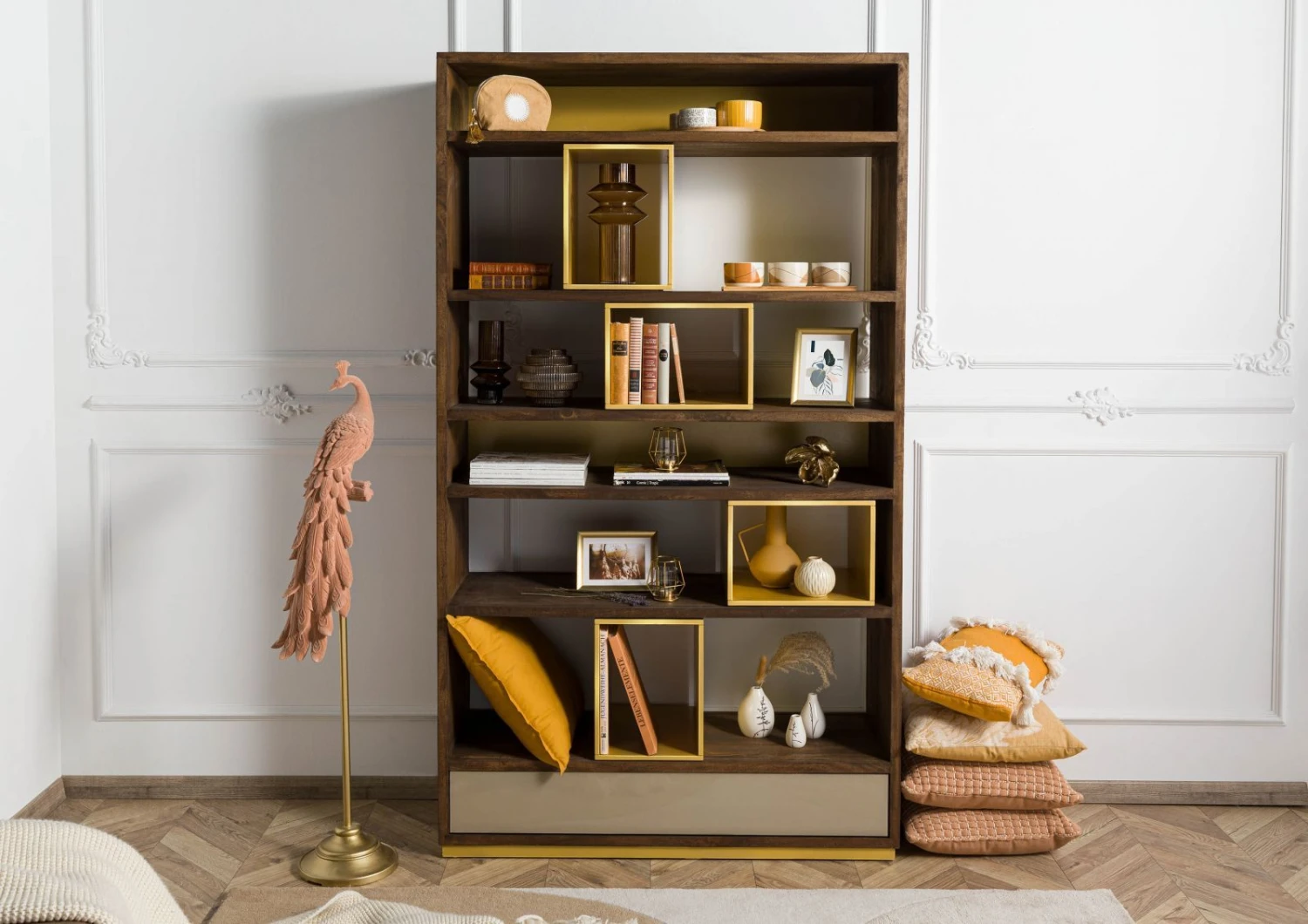 CHICAGO #111 Scaffale In Legno Di Mango - Oliato / Marrone 111x40x193 3 CHICAGO #111 Scaffale In Legno Di Mango - Oliato / Marrone 111x40x193