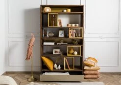 CHICAGO #111 Scaffale In Legno Di Mango - Oliato / Marrone 111x40x193 13 CHICAGO #111 Scaffale In Legno Di Mango - Oliato / Marrone 111x40x193 -Massivmoebel24 09 350 695 1011 3