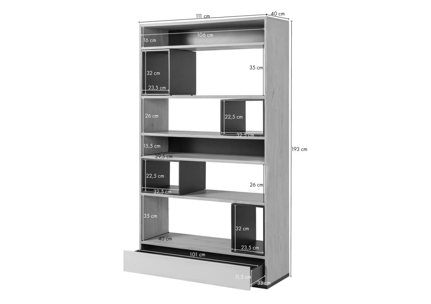 CHICAGO #111 Scaffale In Legno Di Mango - Oliato / Marrone 111x40x193 10 CHICAGO #111 Scaffale In Legno Di Mango - Oliato / Marrone 111x40x193 - immagine 8