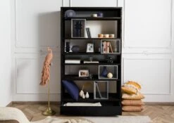 CHICAGO #211 Scaffale In Legno Di Mango - Oliato / Antracite 111x40x193 -Massivmoebel24 09 350 695 2011 3