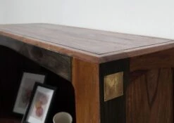 ANCONA #209 Scaffale In Legno Di Sheesham - Laccato / Marrone Scuro 80x33x195 -Massivmoebel24 09 350 699 2009 03