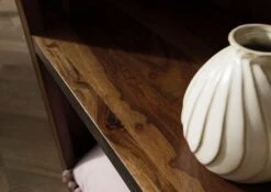 ANCONA #209 Scaffale In Legno Di Sheesham - Laccato / Marrone Scuro 80x33x195 -Massivmoebel24 09 350 699 2009 05