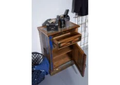 NATURE OF SPIRIT #100 Comodino In Legno Riciclato - Laccato / Multicolore 55x34x73 -Massivmoebel24 09 350 700 0001 4