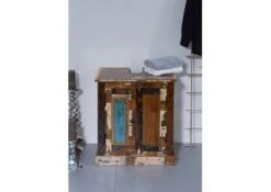 NATURE OF SPIRIT #101 Mobile Vanità In Legno Riciclato - Laccato / Multicolore 60x43x66 -Massivmoebel24 09 350 700 0002 3