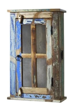 NATURE OF SPIRIT #102 Mobile Bagno Pensile In Legno Riciclato - Laccato / Multicolore 44x21x72 -Massivmoebel24 09 350 700 0003 5