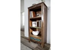 Scaffale In Legno Di Legno Riciclato 60x35x130 Multicolore Laccato NATURE OF SPIRIT #25 -Massivmoebel24 09 350 700 5124 3