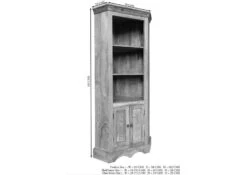 Scaffale In Legno Di Sheesham / Palissandro 85x58x183 Grigio Scuro Oliato LEEDS #13 -Massivmoebel24 09 350 750 0713 8