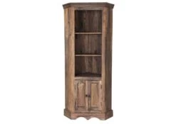 Scaffale In Legno Di Sheesham / Palissandro 85x58x183 Grigio Scuro Oliato LEEDS #13 -Massivmoebel24 09 350 750 0713 9