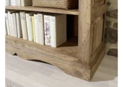 Scaffale In Legno Di Sheesham / Palissandro 120x38x100 Grigio Scuro Oliato LEEDS #15 -Massivmoebel24 09 350 750 0715 3