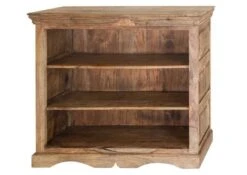 Scaffale In Legno Di Sheesham / Palissandro 120x38x100 Grigio Scuro Oliato LEEDS #15 -Massivmoebel24 09 350 750 0715 9