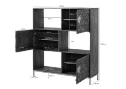 Scaffale In Legno Di Mango 130x40x142,5 Marrone Oliato DIAMOND #219 -Massivmoebel24 09 350 760 0019 8