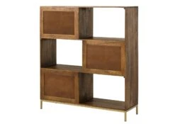 Scaffale In Legno Di Mango 130x40x142,5 Marrone Oliato DIAMOND #219 -Massivmoebel24 09 350 760 1019 11