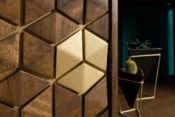 Scaffale In Legno Di Mango 130x40x142,5 Marrone Oliato DIAMOND #219 -Massivmoebel24 09 350 760 1019 5