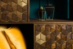 Scaffale In Legno Di Mango 130x40x142,5 Marrone Oliato DIAMOND #219 -Massivmoebel24 09 350 760 1019 7