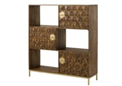 Scaffale In Legno Di Mango 130x40x142,5 Marrone Oliato DIAMOND #219 -Massivmoebel24 09 350 760 1019 9