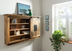 Mensola In Legno Di Mango 130x25x80 Mango Naturale Laccato RAILWAY #158