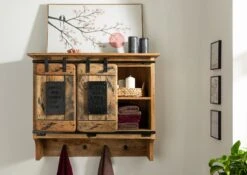 Mensola In Legno Di Mango 90x30x75 Mango Naturale Laccato RAILWAY #154 -Massivmoebel24 09 350 772 0060 4