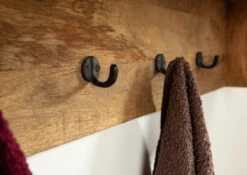 Mensola In Legno Di Mango 90x30x75 Mango Naturale Laccato RAILWAY #154 -Massivmoebel24 09 350 772 0060 5