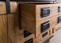 RAILWAY #177 Mobile Lavabo In Legno Di Mango - Laccato / Natur 120x40x60 -Massivmoebel24 09 350 772 0077 6