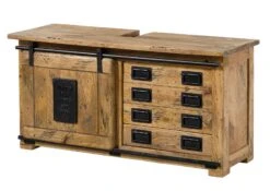 RAILWAY #177 Mobile Lavabo In Legno Di Mango - Laccato / Natur 120x40x60 -Massivmoebel24 09 350 772 0077 9