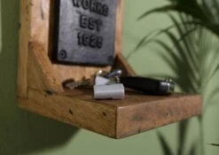 RAILWAY #188 Mensola In Legno Di Mango - Laccato / Naturale 16x16x20 -Massivmoebel24 09 350 772 0088 05