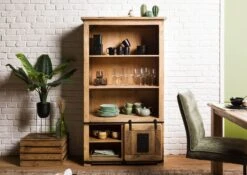 Regal Mango 100x45x175 Natur Lackiert RAILWAY #196 -Massivmoebel24 09 350 772 0096 03