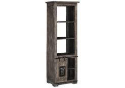 Scaffale In Legno Di Mango 60x45x180 Grigio Scuro Laccato RAILWAY #204 -Massivmoebel24 09 350 772 1005 9