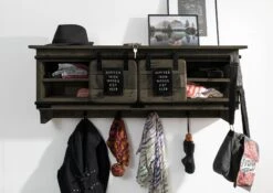 RAILWAY #259 Mensola In Legno Di Mango - Laccato / Grigio 115x30x45 -Massivmoebel24 09 350 772 1059 3