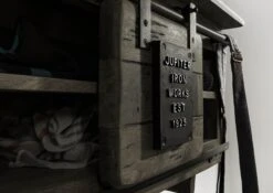 RAILWAY #259 Mensola In Legno Di Mango - Laccato / Grigio 115x30x45 -Massivmoebel24 09 350 772 1059 6