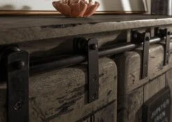 RAILWAY #260 Mensola In Legno Di Mango - Laccato / Grigio 90x30x75 17 RAILWAY #260 Mensola In Legno Di Mango - Laccato / Grigio 90x30x75 -Massivmoebel24 09 350 772 1060 7