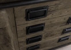 RAILWAY #277 Mobile Lavabo In Legno Di Mango - Laccato / Grigio 120x40x60 -Massivmoebel24 09 350 772 1077 7