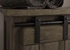 RAILWAY #282 Mobile Lavabo In Legno Di Mango - Laccato / Grigio 70x40x60 -Massivmoebel24 09 350 772 1082 6