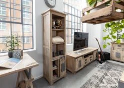 RAILWAY #304 Scaffale In Legno Di Mango - Laccato / Whitewash 60x41x180