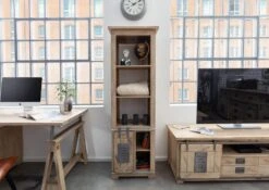 RAILWAY #304 Scaffale In Legno Di Mango - Laccato / Whitewash 60x41x180 -Massivmoebel24 09 350 772 2005 4