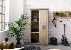 RAILWAY #315 Armadio In Legno Di Mango - Laccato / Whitewash 100x50x190 -Massivmoebel24 09 350 772 2014 3