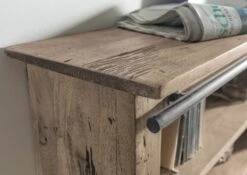 Mensola In Legno Di Mango 130x25x80 Sbiancato Laccato RAILWAY #358 -Massivmoebel24 09 350 772 2058 6