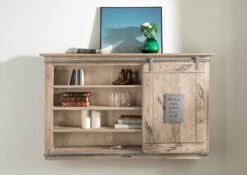 Mensola In Legno Di Mango 130x25x80 Sbiancato Laccato RAILWAY #358 -Massivmoebel24 09 350 772 2058 7