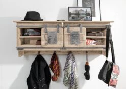 RAILWAY #359 Mensola In Legno Di Mango - Laccato / Sbiancato 115x30x45 -Massivmoebel24 09 350 772 2059 3