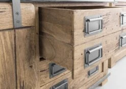 RAILWAY #377 Mobile Lavabo In Legno Di Mango - Laccato / Sbiancato 120x40x60 -Massivmoebel24 09 350 772 2077 5