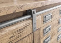 RAILWAY #377 Mobile Lavabo In Legno Di Mango - Laccato / Sbiancato 120x40x60 -Massivmoebel24 09 350 772 2077 6