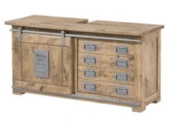 RAILWAY #377 Mobile Lavabo In Legno Di Mango - Laccato / Sbiancato 120x40x60 -Massivmoebel24 09 350 772 2077 9