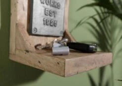 RAILWAY #388 Mensola In Legno Di Mango - Laccato / Beige 16x16x20 -Massivmoebel24 09 350 772 2088 05