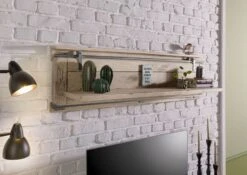 RAILWAY #390 Mensola In Legno Di Mango - Laccato / Sbiancato160x25x38