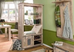 Raumteiler Mango 100x45x175 Beige Lackiert RAILWAY #395 -Massivmoebel24 09 350 772 2095 04