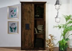 Schrank Mango 100x50x190 Braun Lackiert RAILWAY #415 -Massivmoebel24 09 350 772 3014 02