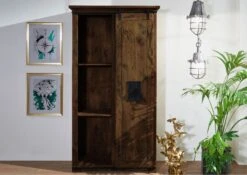 Schrank Mango 100x50x190 Braun Lackiert RAILWAY #415 -Massivmoebel24 09 350 772 3014 03